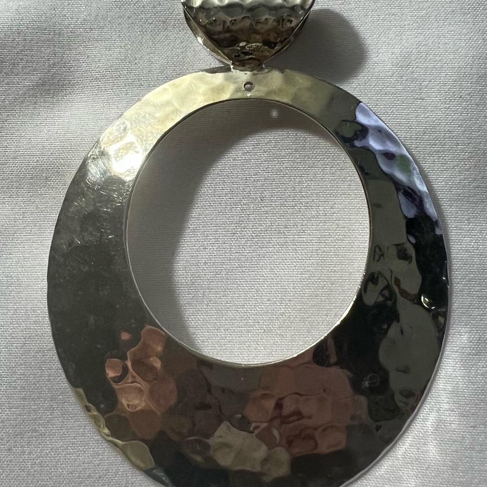 Sterling Silver Hammered Round Pendant